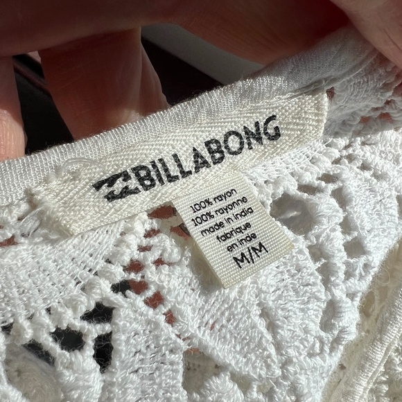 🔥2/$10 |•BILLABONG•| Crochet Trim Peasant Style Top Drawstring Bottom Size Med - Picture 7 of 11